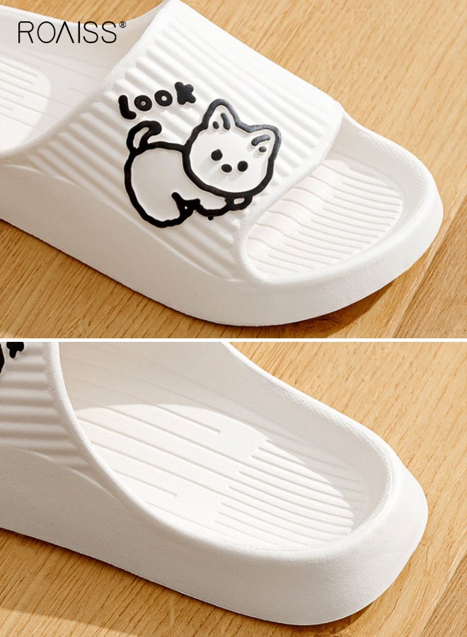 roaiss Couple's Non-Slip Slippers, Summer Soft-Step Slippers for Men and Women, Home Use, Thick-Soled Soft-Bottom Bathroom Slippers, EVA Anti-Odor Slippers for Indoor/Outdoor Wear, White - Image 4