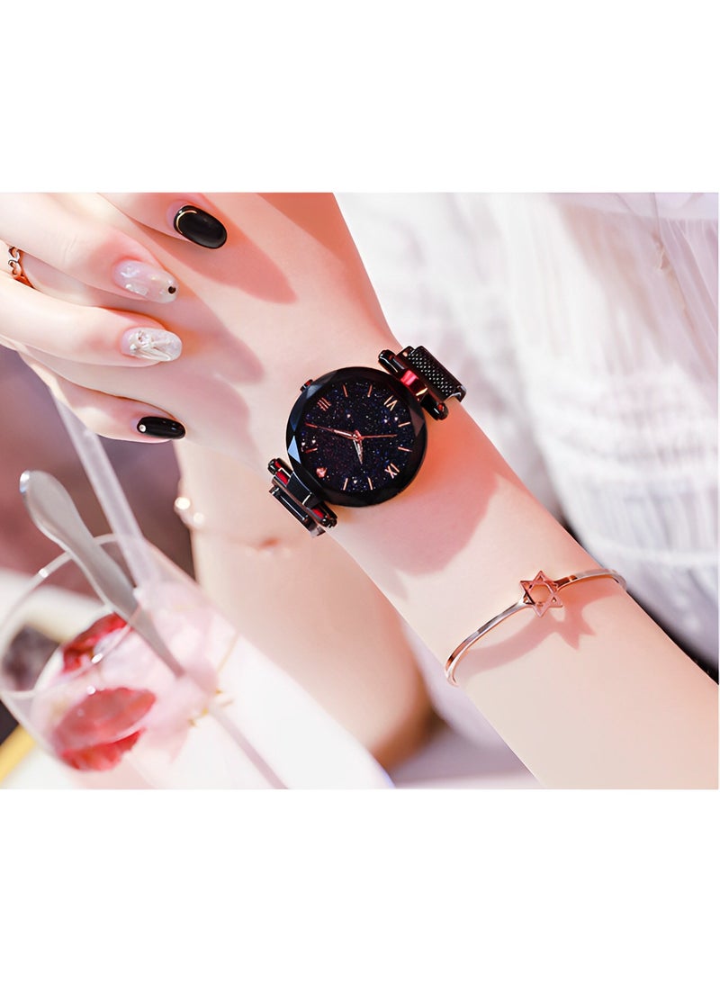REOCLE Women's Quartz Watch with Stainless Steel Strap & Round Diamond Dial & Date & Daily Waterproof Elegant Wrist Watch as Ladies Gifts  - Image 4