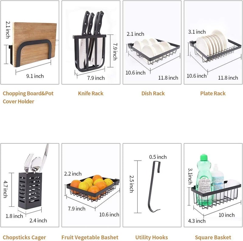 YIKA Over The Sink Dish Rack (34''), 2 Tier Dish Drying Rack, Large Dish Drainer Shelf with Utensil Holder, Over Sink Kitchen Stainless Steel Storage Rack Space Saver Display Stand - Image 3