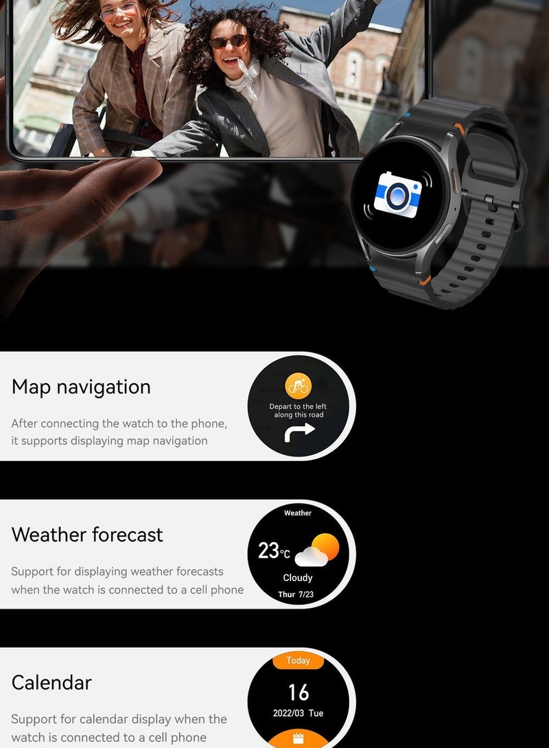 Oak Smart Watch with Bluetooth Calling (Answering/Making Calls), Fitness Tracking Watch with Sleep Monitoring, for iPhone/Android, IP68 Waterproof (Black) - Image 5