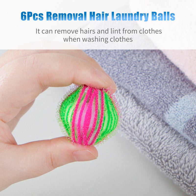 6PCS Hair Catcher Balls Anti-winding Laundry Lint Remover Washing Balls Reusable Lint Remover Balls for Washing Machine - Image 5