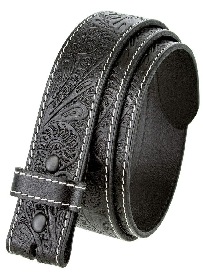Belts.com Genuine Full Grain Western Floral Engraved Tooled Leather Belt Strap 1-1/2" Wide (Black, 38) - Image 1