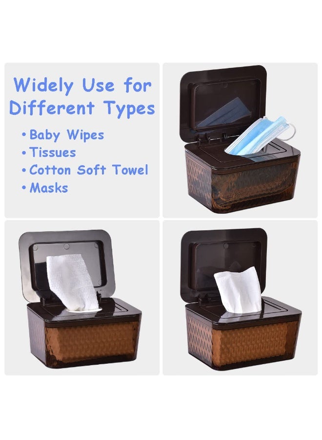 Umtiti Wipes Dispenser & Wipes Pouch/Tissue Bag, Wipes/Tissue Case with Moisture Seal Secure Lid, Non-Slip Rubber Feet & Sealing Design Keeps Wipes Fresh, Dustproof Wipes Container(2BN+2Panda) - Image 5