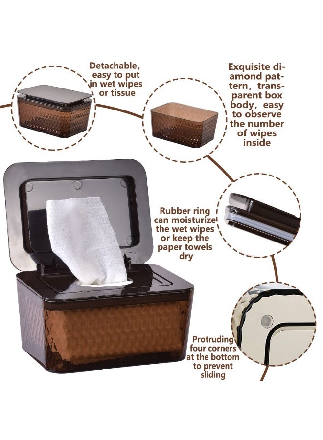 Umtiti Wipes Dispenser & Wipes Pouch/Tissue Bag, Wipes/Tissue Case with Moisture Seal Secure Lid, Non-Slip Rubber Feet & Sealing Design Keeps Wipes Fresh, Dustproof Wipes Container(2BN+2Panda) - Image 4