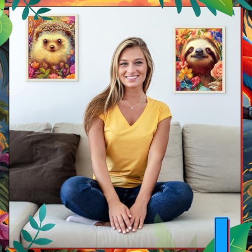 Jaloro 16 Pack 5d Diamond Painting Kits for Adults DIY Flower Animal Diamond Painting Kits Round Crafts for Adults Beginner Home Wall Decoration Gift 11.8 x 15.7 Inches(Animal) - Image 4
