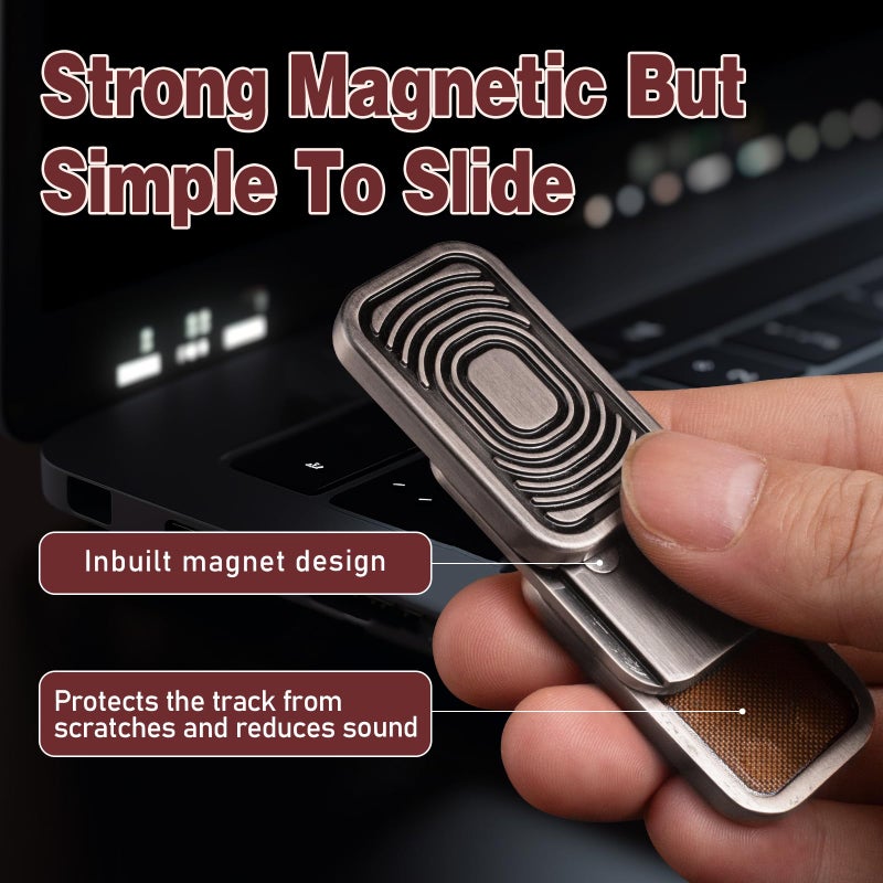 D.G.PLAYER Triple Fidget Slider, Magnetic Metal Fidget Toys Adults Anxiety EDC Cool Gadgets Sensory Toys for Relieve Stress, Tension, Anxiety Valentines Day Gifts for Kids (Silver-Grey) - Image 5