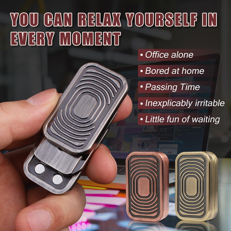 D.G.PLAYER Triple Fidget Slider, Magnetic Metal Fidget Toys Adults Anxiety EDC Cool Gadgets Sensory Toys for Relieve Stress, Tension, Anxiety Valentines Day Gifts for Kids (Silver-Grey) - Image 2