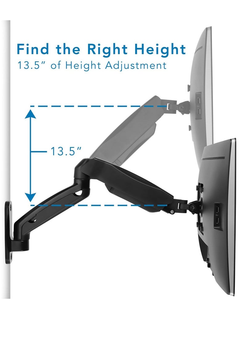 ELTRAZONE Computer Monitor Wall Mount Arm, Height Adjustable Articulating with Gas Spring Arm, for 17-32 inch LCD, LED Computer Monitors (13, 15, 17, 19, 20, 22, 23, 24, 26, 27, 30, 32), VESA 75, 100 - Image 3
