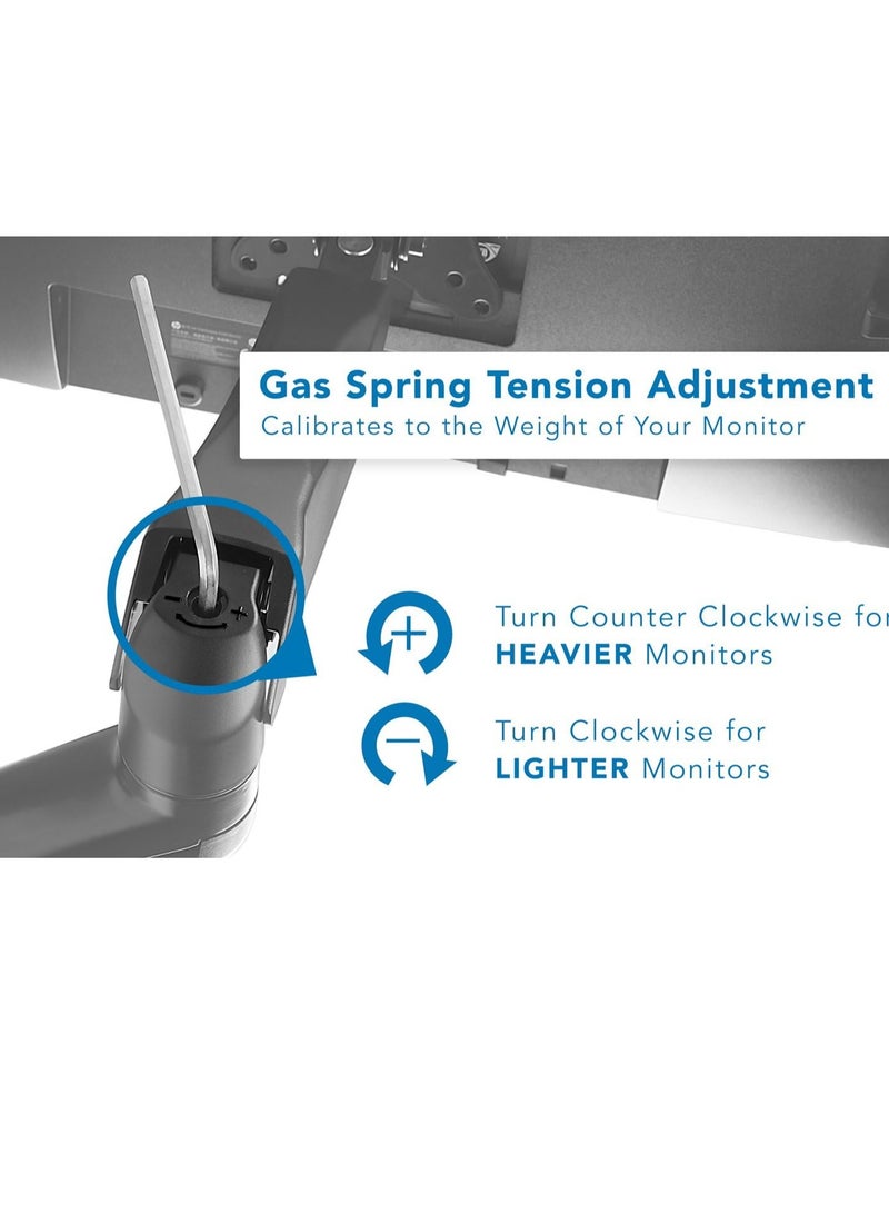 ELTRAZONE Computer Monitor Wall Mount Arm, Height Adjustable Articulating with Gas Spring Arm, for 17-32 inch LCD, LED Computer Monitors (13, 15, 17, 19, 20, 22, 23, 24, 26, 27, 30, 32), VESA 75, 100 - Image 5