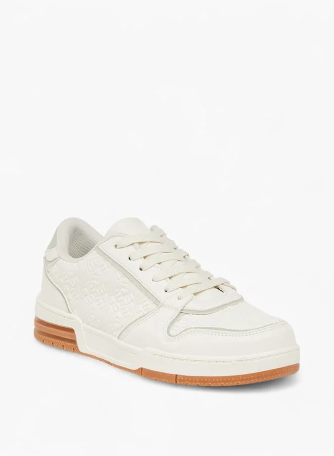 ميسي Women Logo Embossed Sneakers with Lace-Up Closure