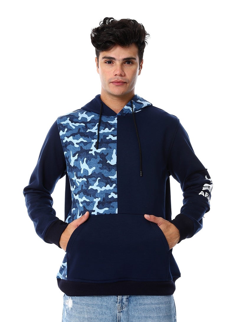 Caesar Mens Closed Hoodie With Army Design  - Image 1