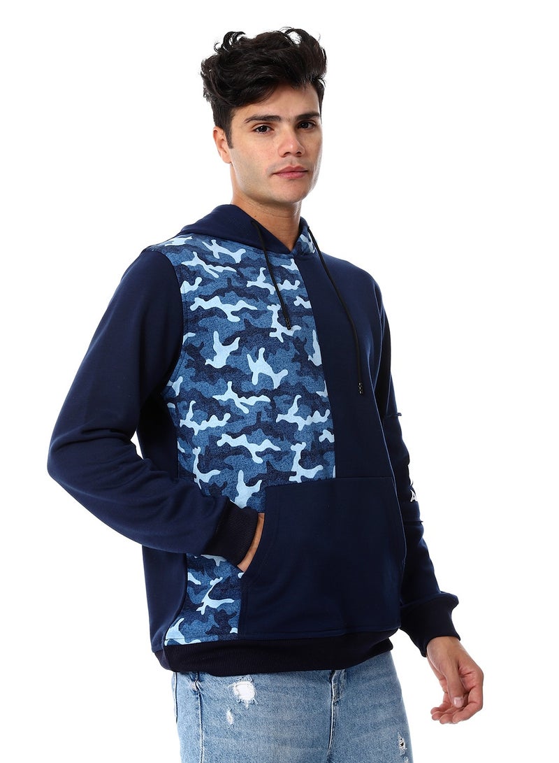 Caesar Mens Closed Hoodie With Army Design  - Image 3