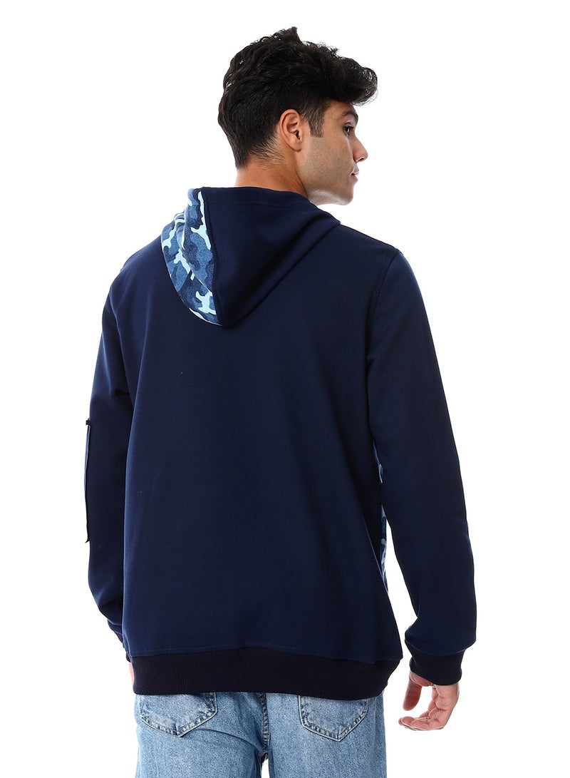 Caesar Mens Closed Hoodie With Army Design  - Image 4
