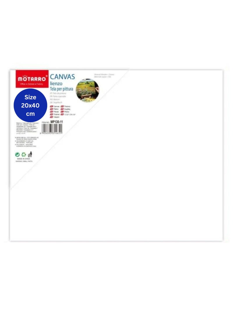 MOTARRO 20X40CM Stretched Canvas White Cotton Artist Canvas Boards for Painting Acrylic Pouring Oil  - Image 2