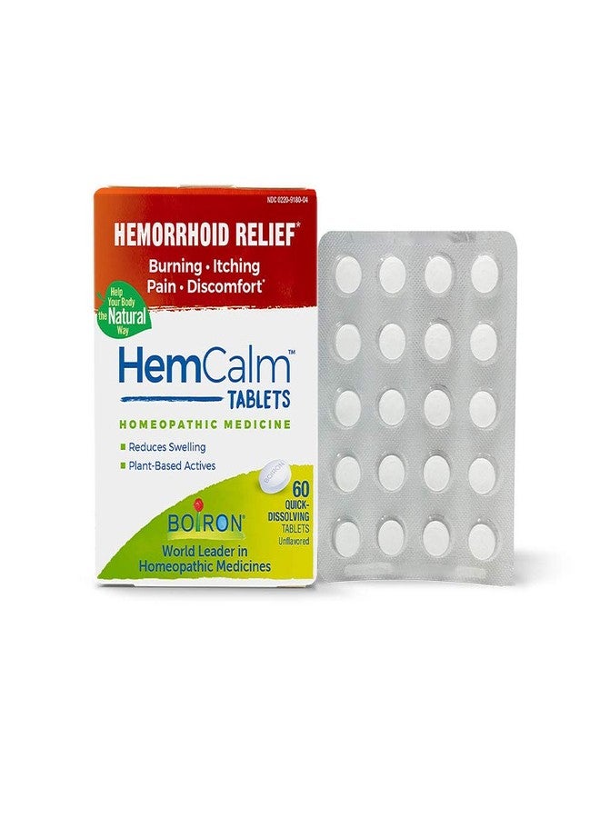 Boiron HemCalm Tablets for Hemorrhoid Relief of Pain, Itching, Swelling or Discomfort - 60 Count - Image 1