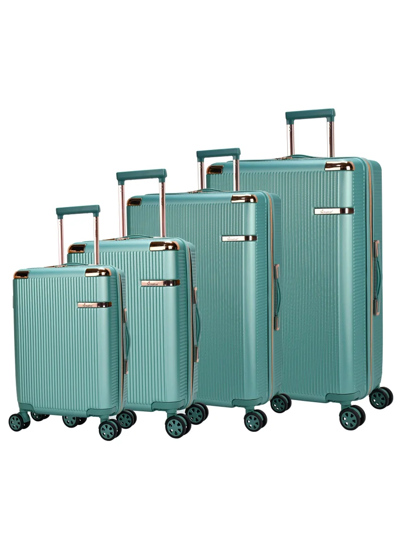 سيناتور Hard Case Trolley Luggage Set For Unisex ABS Lightweight 4 Double Wheeled Suitcase With Built In TSA Type lock A5123 Set Of 4 Light Green