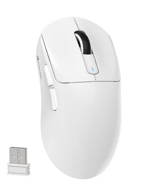 X3 Lightweight Wireless Gaming Mouse with Tri-Mode (2.4G/USB-C Wired/Bluetooth), 26K DPI, PAW3395 Optical Sensor, 5 Programmable Buttons for PC/Laptop/Win/Mac - White