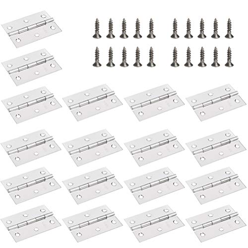 FOCCTS 18 Pack Folding Door Hinges, 2 x 3 inch Stainless Steel Square Butt Hinges for Home Furniture Hardware Closet Door with Enough Screw - Image 1