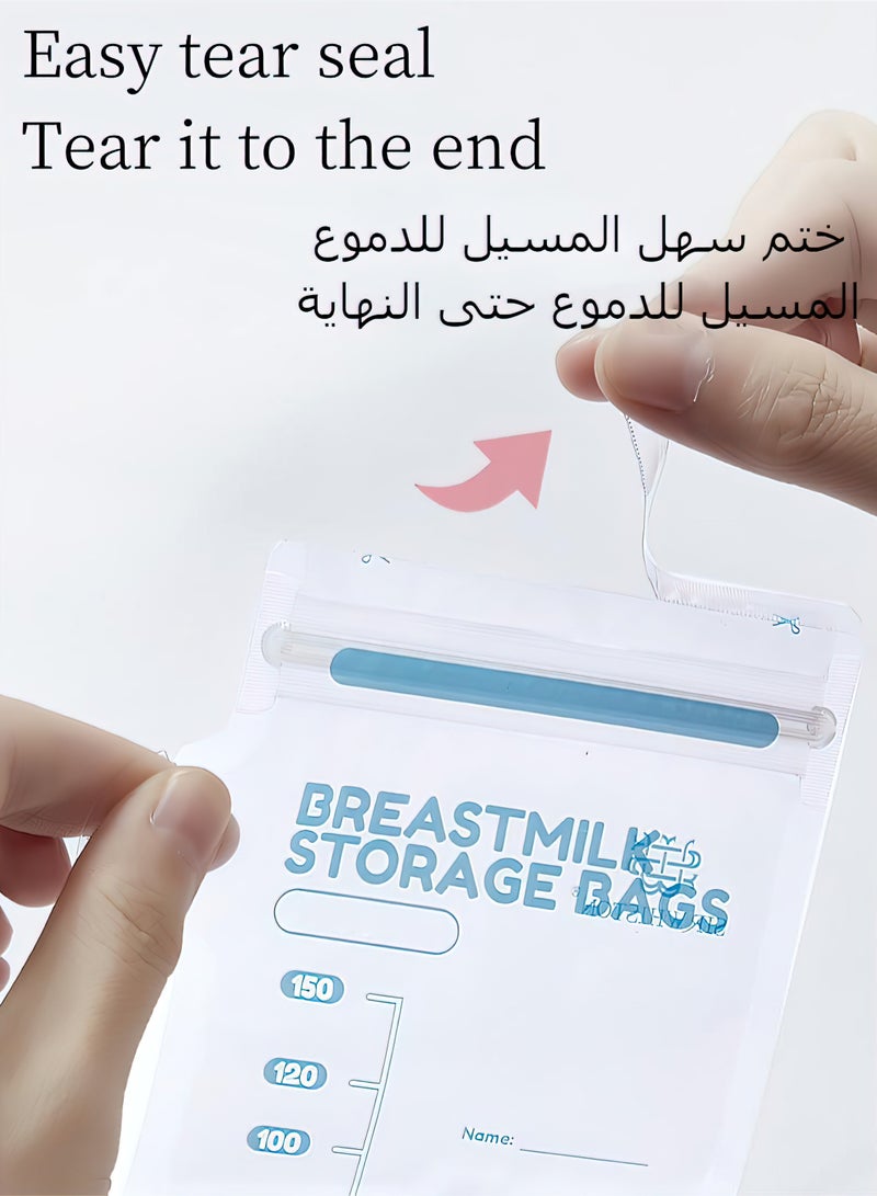 Goldfish 30 Piece Baby Self-standing Bottom Design Breast Milk Storage Bags With Double Zipper Multi-Capacity - Image 5