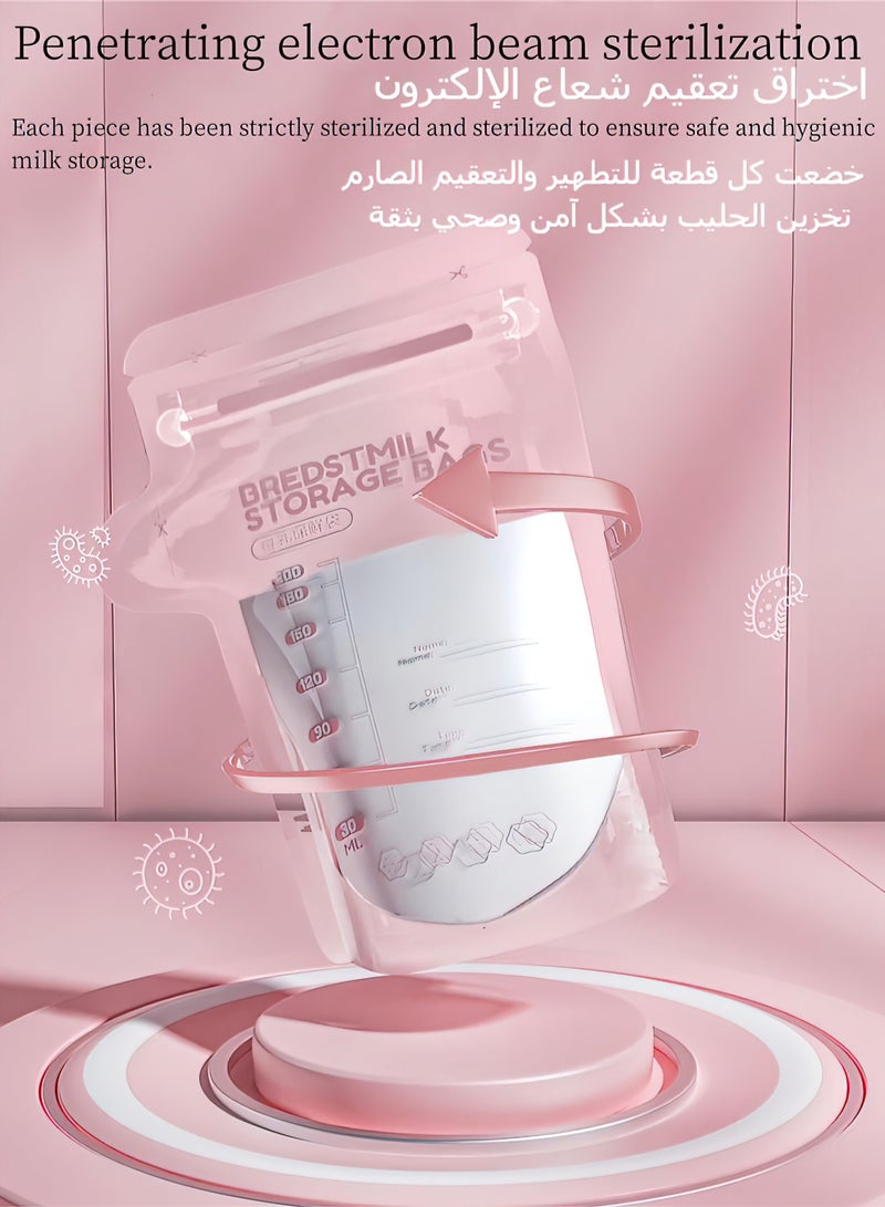 Goldfish 30 Piece Baby Self-standing Bottom Design Breast Milk Storage Bags With Double Zipper Multi-Capacity - Image 3