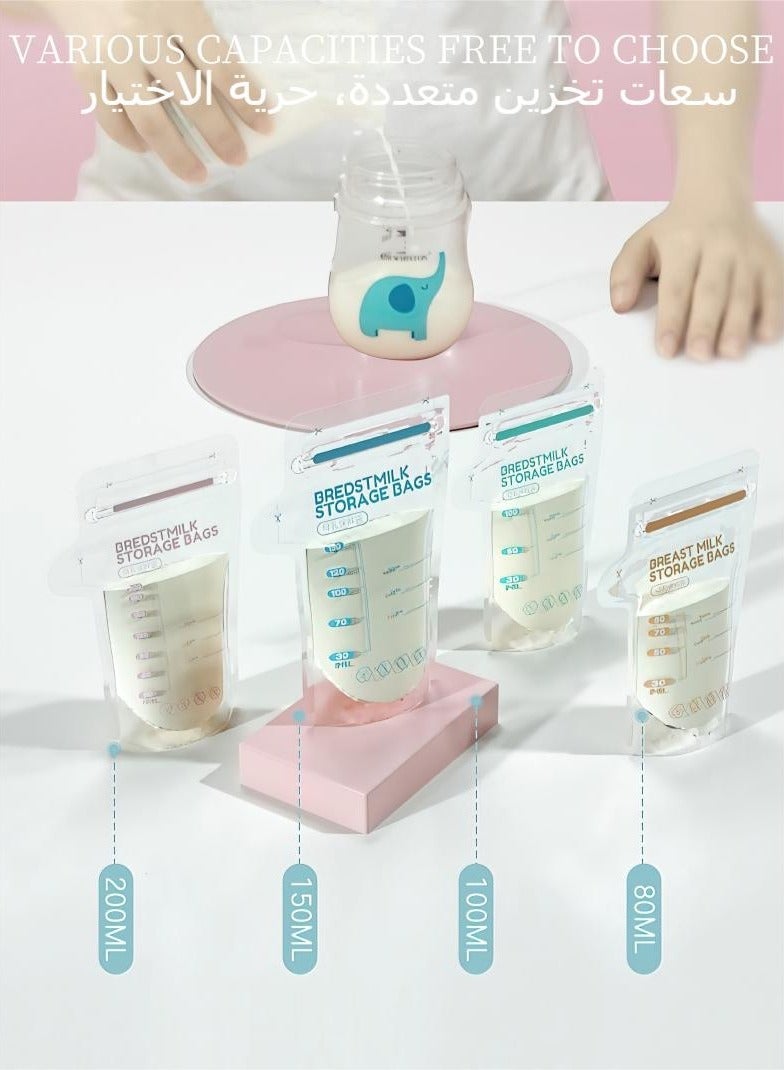 Goldfish 30 Piece Baby Self-standing Bottom Design Breast Milk Storage Bags With Double Zipper Multi-Capacity - Image 4