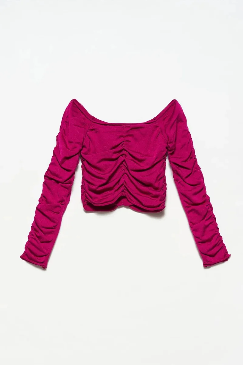 DILVIN Women's Ribbed Off-shoulder Crop Sweater