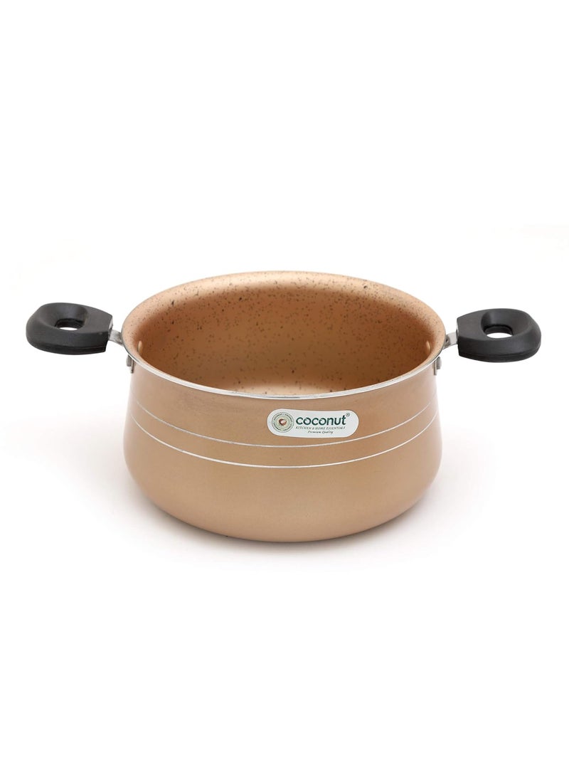 Coconut Coconut Black N Gold Series Standard Gas Stove-Friendly Stew Pot Non Stick with Lid - 4 Pc Set - Capacity 1500ML & 1200ML  - Image 5