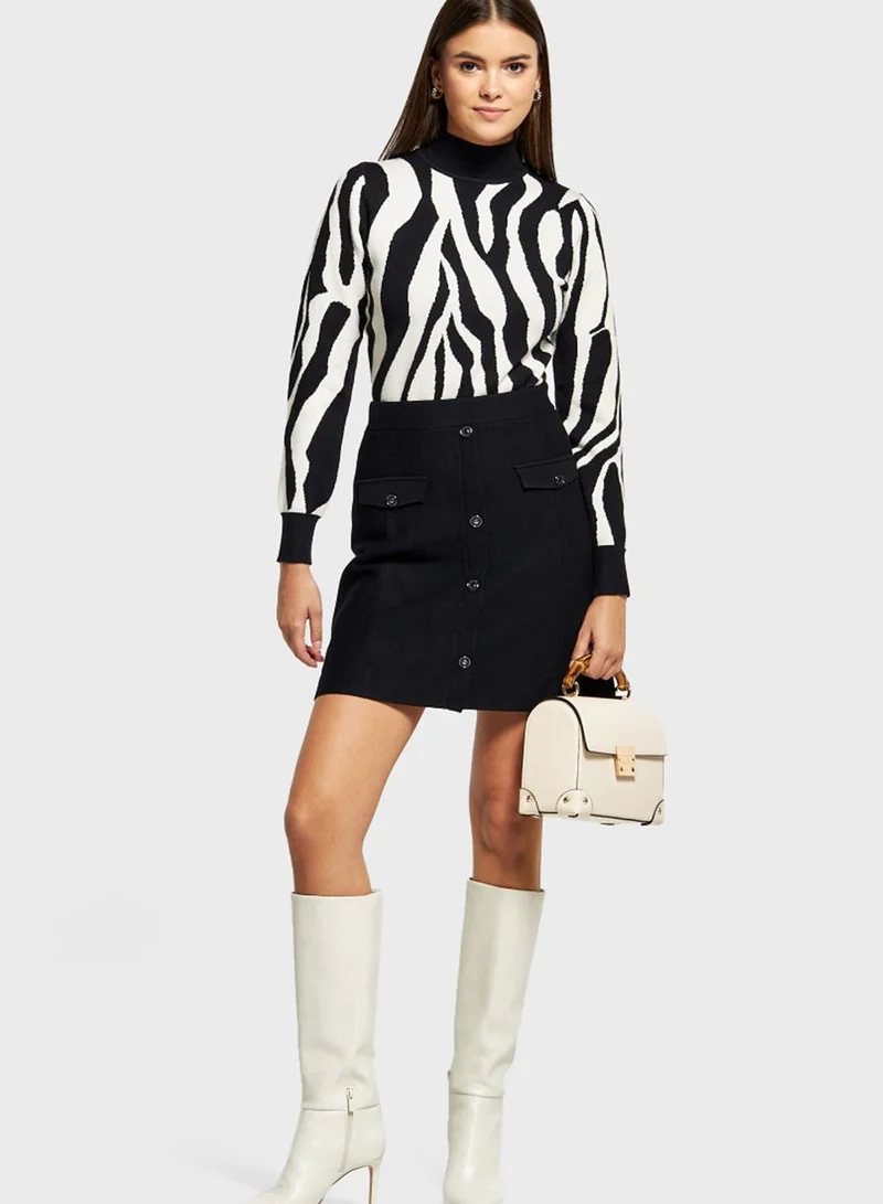 2Xtremz Button Detail Mini Skirt