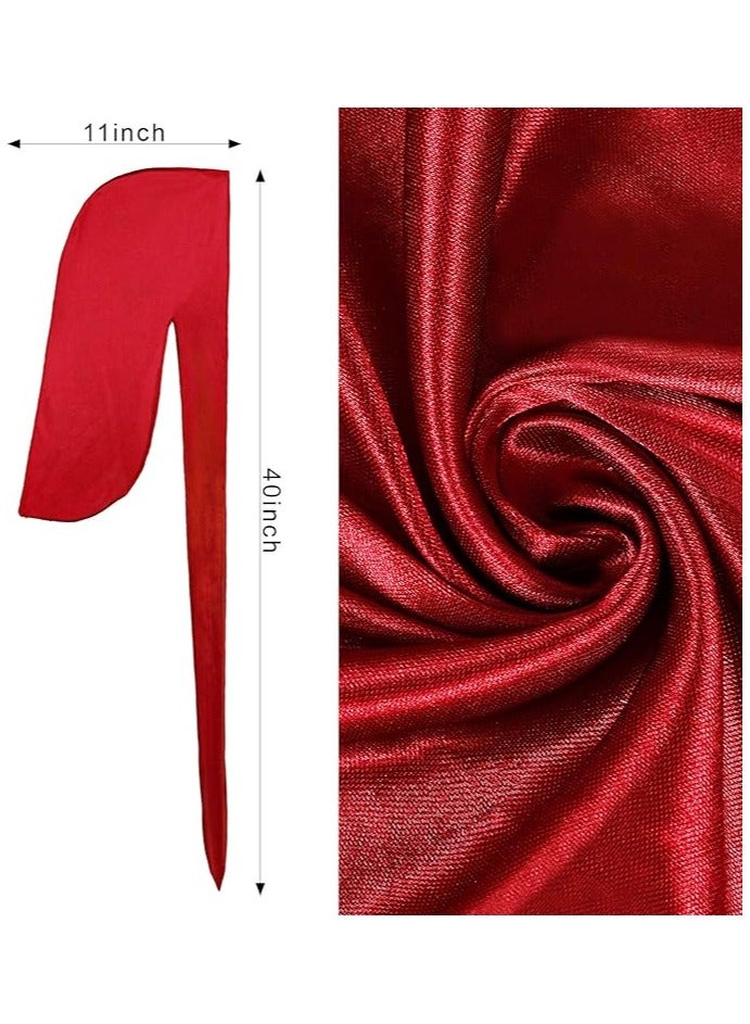 4PCS Silky Durags  for Men Women 360 Waves, Silk Durag Pack, Silky Satin Durag Extra Long Tails - Image 4