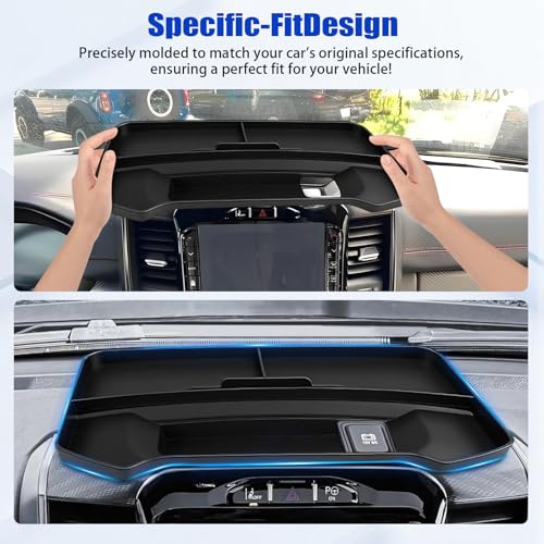 Ryansunoro 12 inches and 14.4 inches Screen Dashboard Storage Organizer Compatible with Dodge RAM 1500 2019-2026, Anti-Slip Silicone Dashboard Tray Replacement Accessories - Image 5