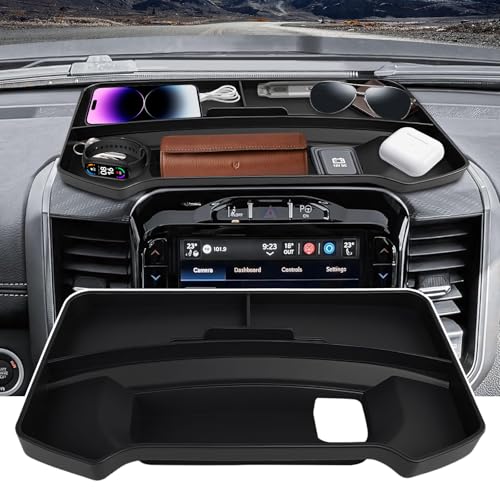 Ryansunoro 12 inches and 14.4 inches Screen Dashboard Storage Organizer Compatible with Dodge RAM 1500 2019-2026, Anti-Slip Silicone Dashboard Tray Replacement Accessories - Image 1