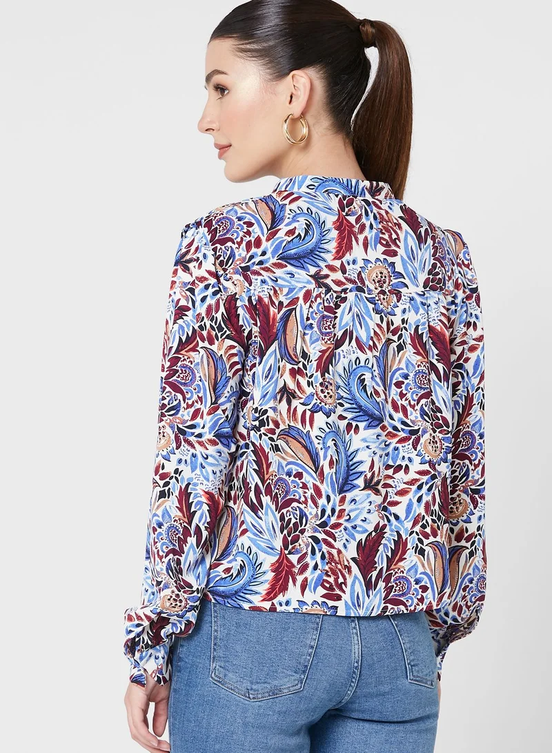 ONLY Printed Button Detail Top