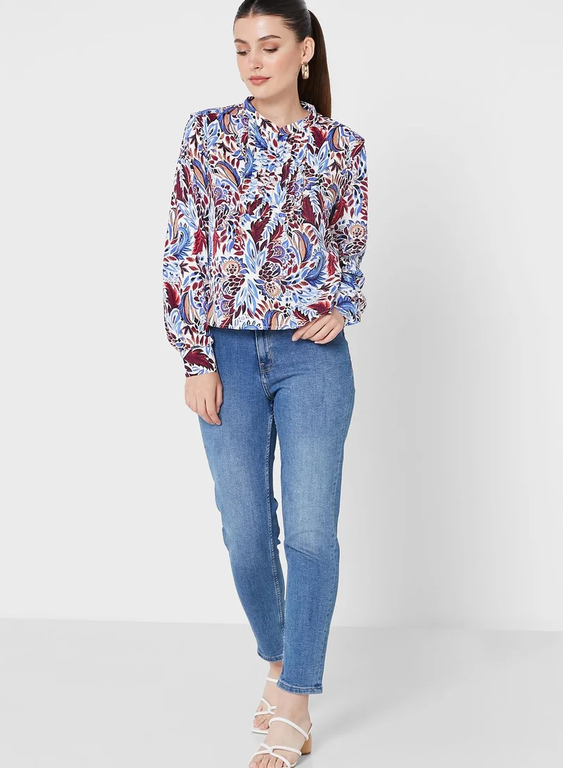 ONLY Printed Button Detail Top
