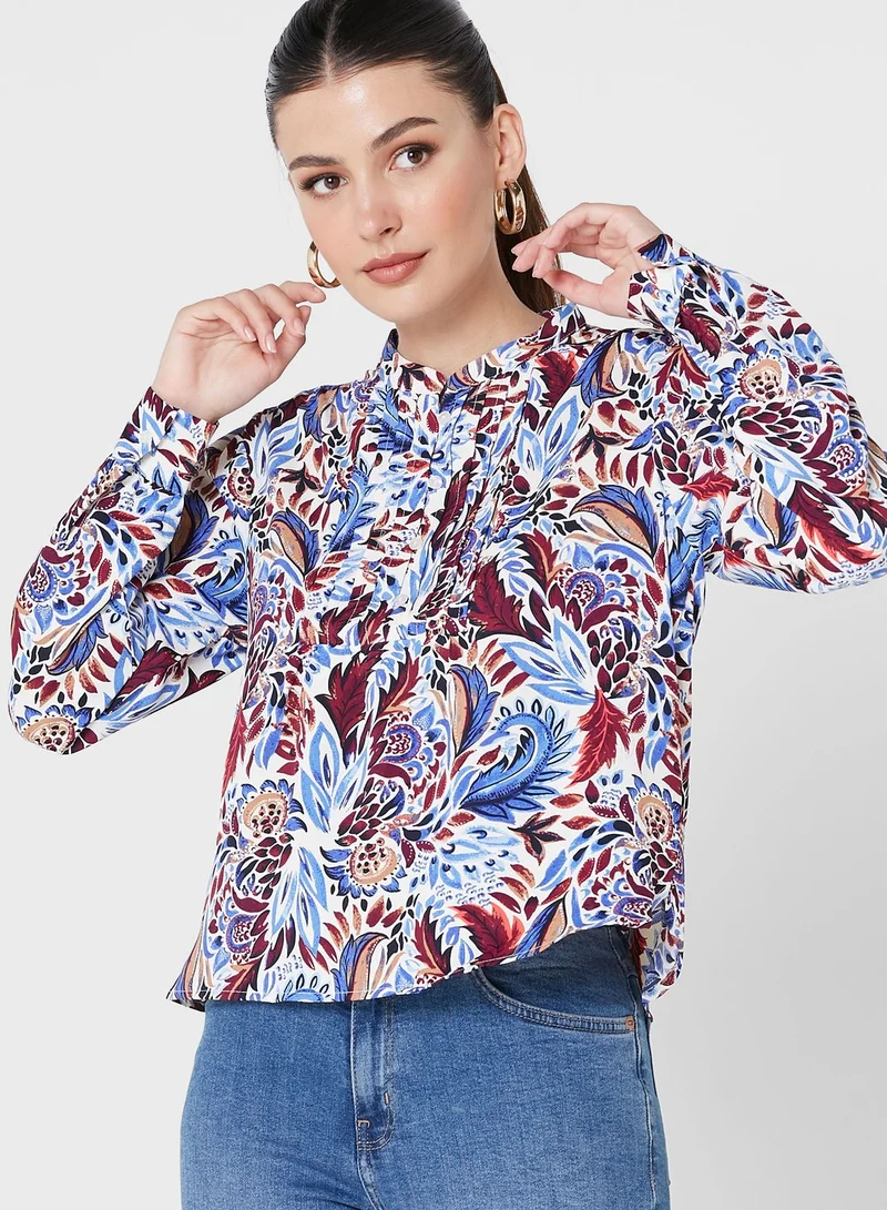 ONLY Printed Button Detail Top