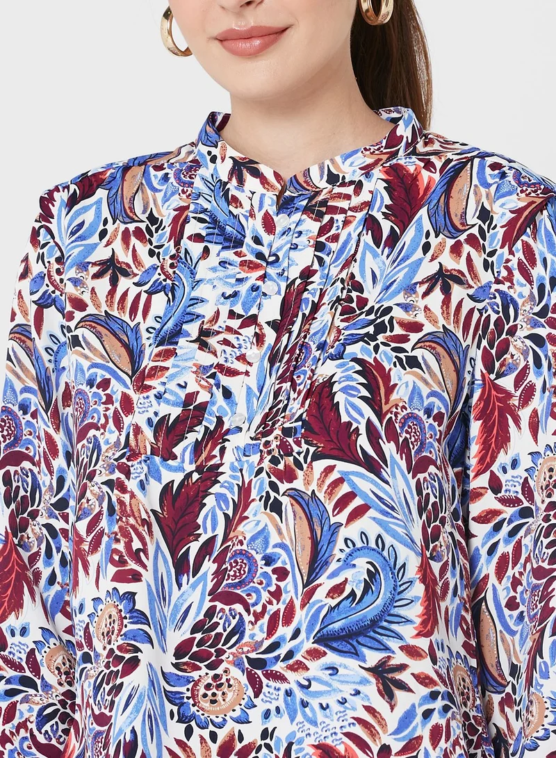 ONLY Printed Button Detail Top