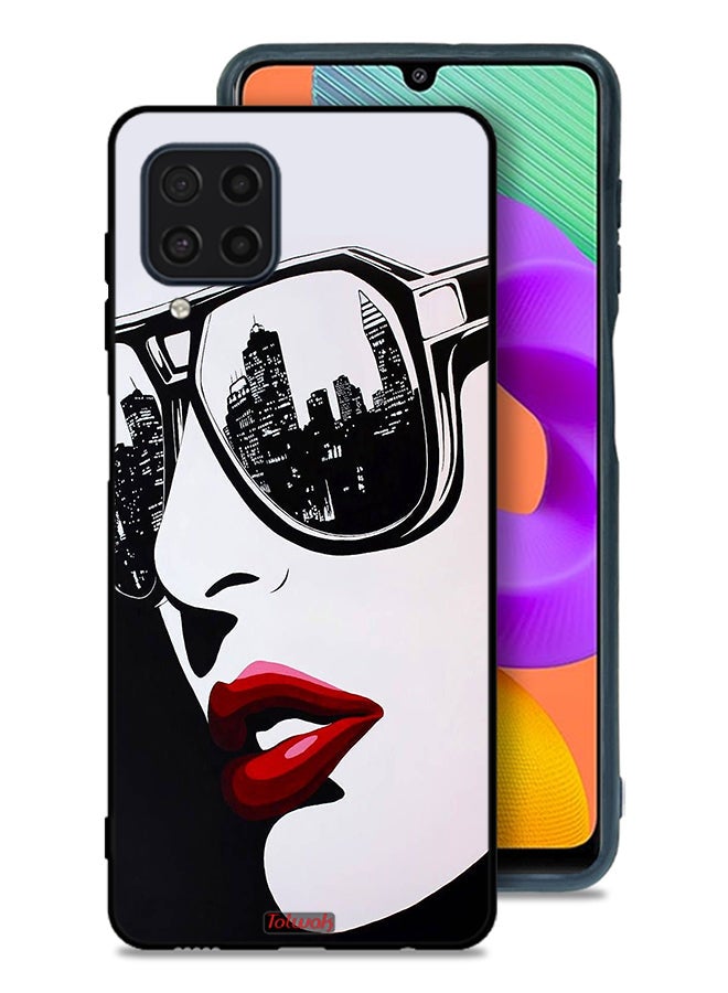 Tolwak Samsung Galaxy M32 4G Protective Case Cover Girl Face Abstract Art - Image 1