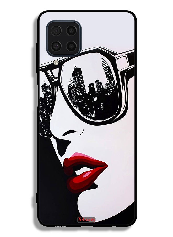 Tolwak Samsung Galaxy M32 4G Protective Case Cover Girl Face Abstract Art - Image 2