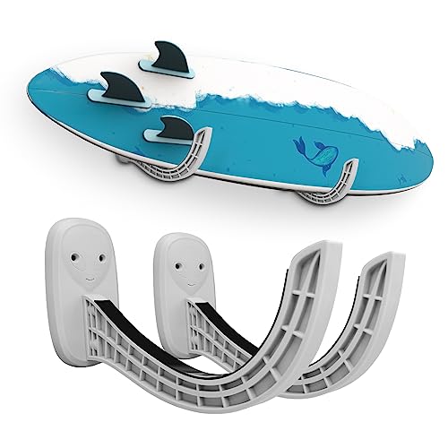 TWO STONES Surfboard Rack | Wall Mount for Surfboards & Paddle Boards (Grey) - Image 1