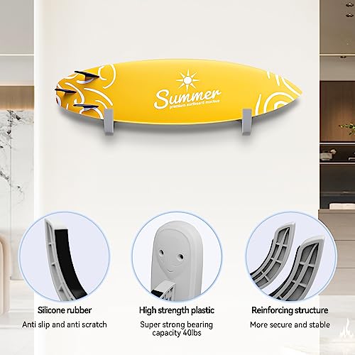 TWO STONES Surfboard Rack | Wall Mount for Surfboards & Paddle Boards (Grey) - Image 3