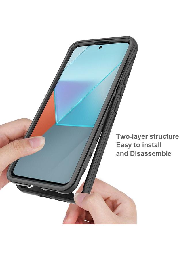 اس-توب جراب لهاتف Redmi Note 13 Pro 5G، جراب هاتف شفاف من مادة TPU بلون سادة مقاوم للصدمات، بتصميم سماء مرصعة بالنجوم - Image 3