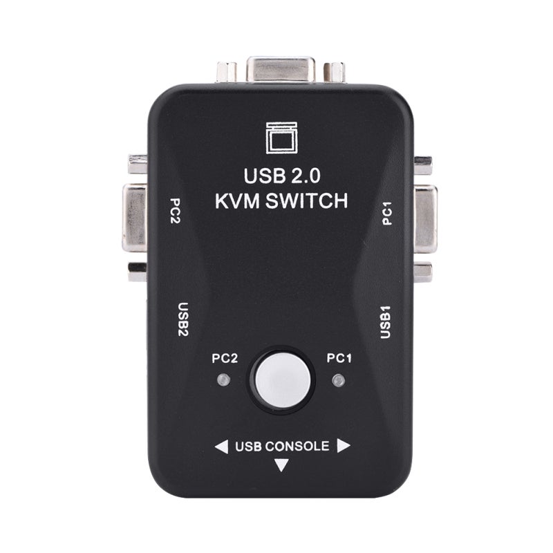 USB 2 Ports KVM Switch Device VGA KVM Switch - Plug and Play Installation Maximum Resolution 1920 x 1440 for 2 PCs - Image 2