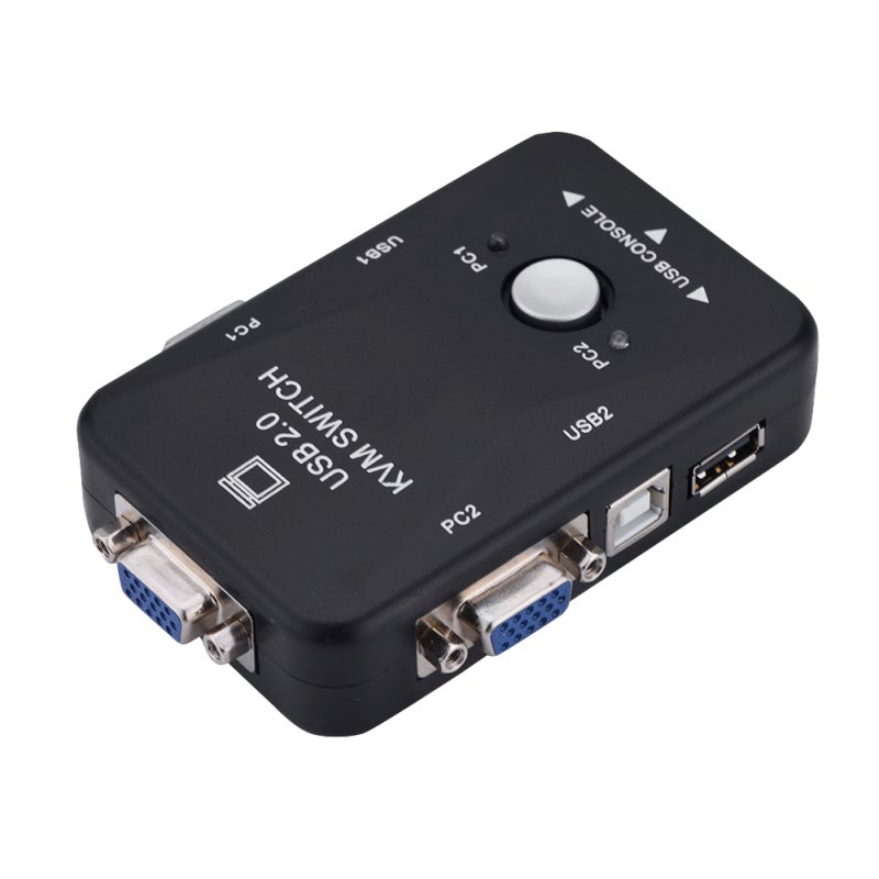 USB 2 Ports KVM Switch Device VGA KVM Switch - Plug and Play Installation Maximum Resolution 1920 x 1440 for 2 PCs - Image 3