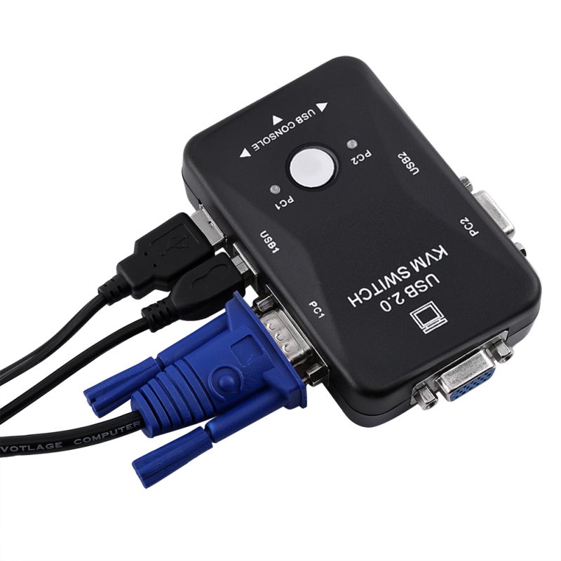 USB 2 Ports KVM Switch Device VGA KVM Switch - Plug and Play Installation Maximum Resolution 1920 x 1440 for 2 PCs - Image 5