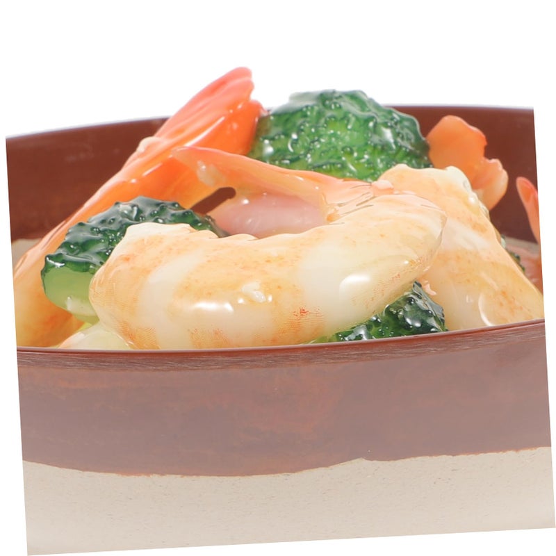 Lifelike Artificial Garlic Broccoli Shrimp Food Display Prop for Supermarket - Image 4