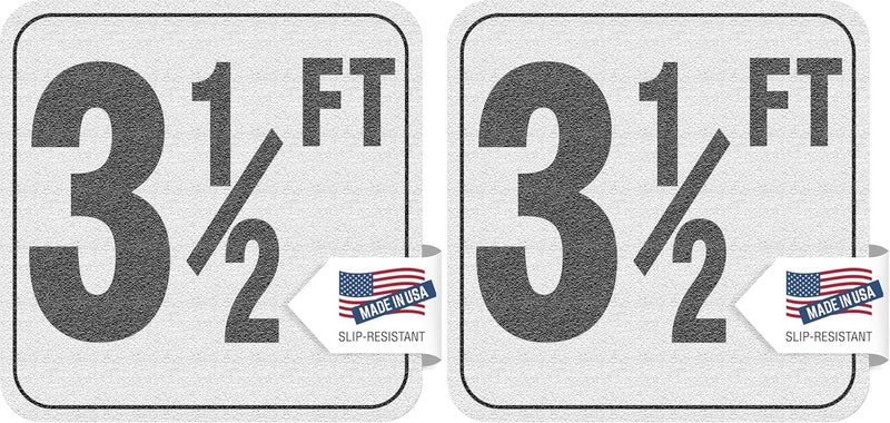 Aquatic Custom Tile 3 1/2FT Depth Markers, 6x6 Inch Vinyl Stickers, Swimming Pool Number Signage, Adhesive Pool Depth Markers for Decks, Made in USA (Pack of 2) - Image 1