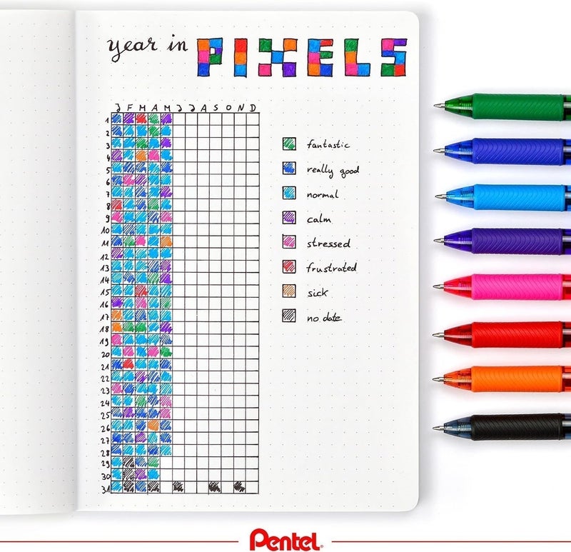 بنتل قلم جل Pentel ENERGELX 0.7 مم باللون البني - Image 4