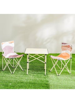 DANUBE HOME 1 + 2 Seater Foldable Camping Set Light Weight Patio Chair All Weather Durable Material Picnic Chair Portable Stool For Outdoor Garden Camping Picnic Multi Color  - Image 1