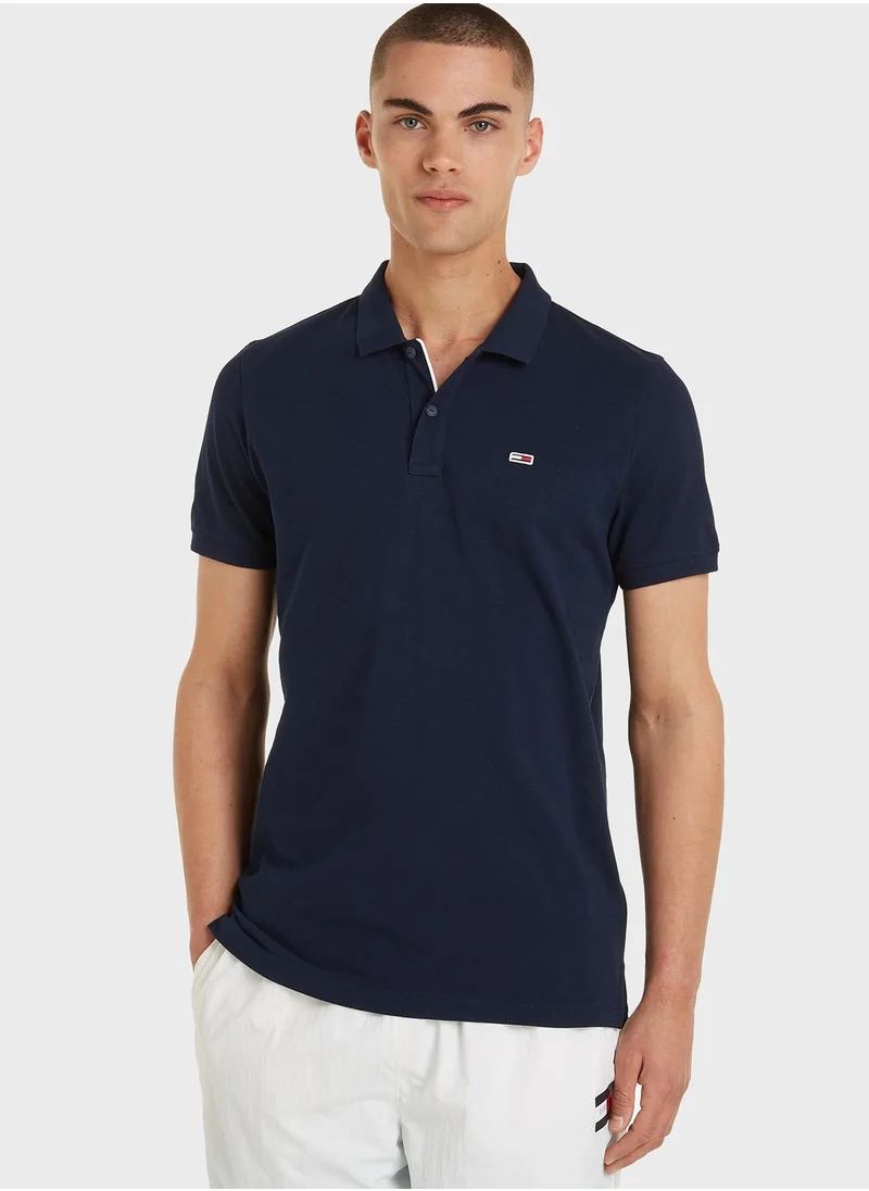 TOMMY JEANS Logo deatiled Short sleeve Polo Shirt