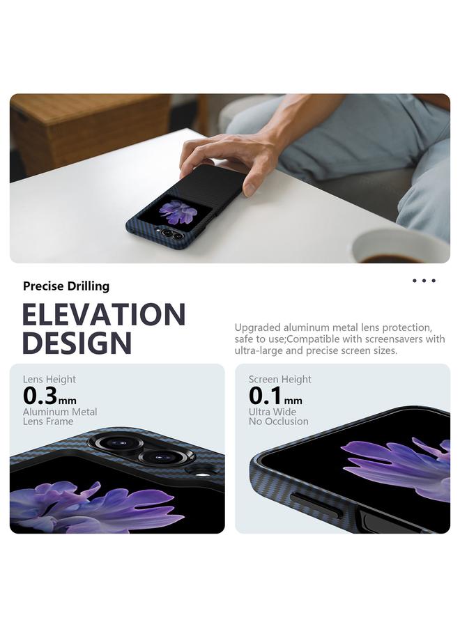اس-توب جراب لهاتف Samsung Galaxy Z Flip5، جراب قابل للطي من مادة البولي كربونات، مقاوم للماء، وملصق مائي - Image 4