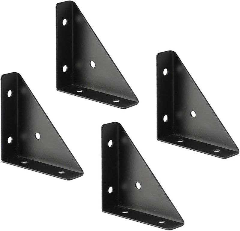 Black Angle Brackets 20Pcs Heavy Duty Corner Reinforcement for Desk Bed Shelves Table Cabinet Drawer - Image 2